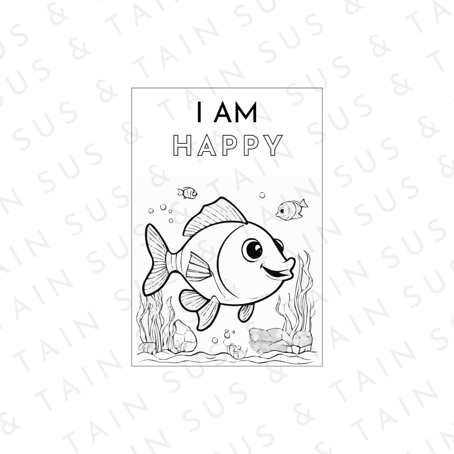 Fish Affirmation Printable Colouring Poster | Mindful Kids Activity 