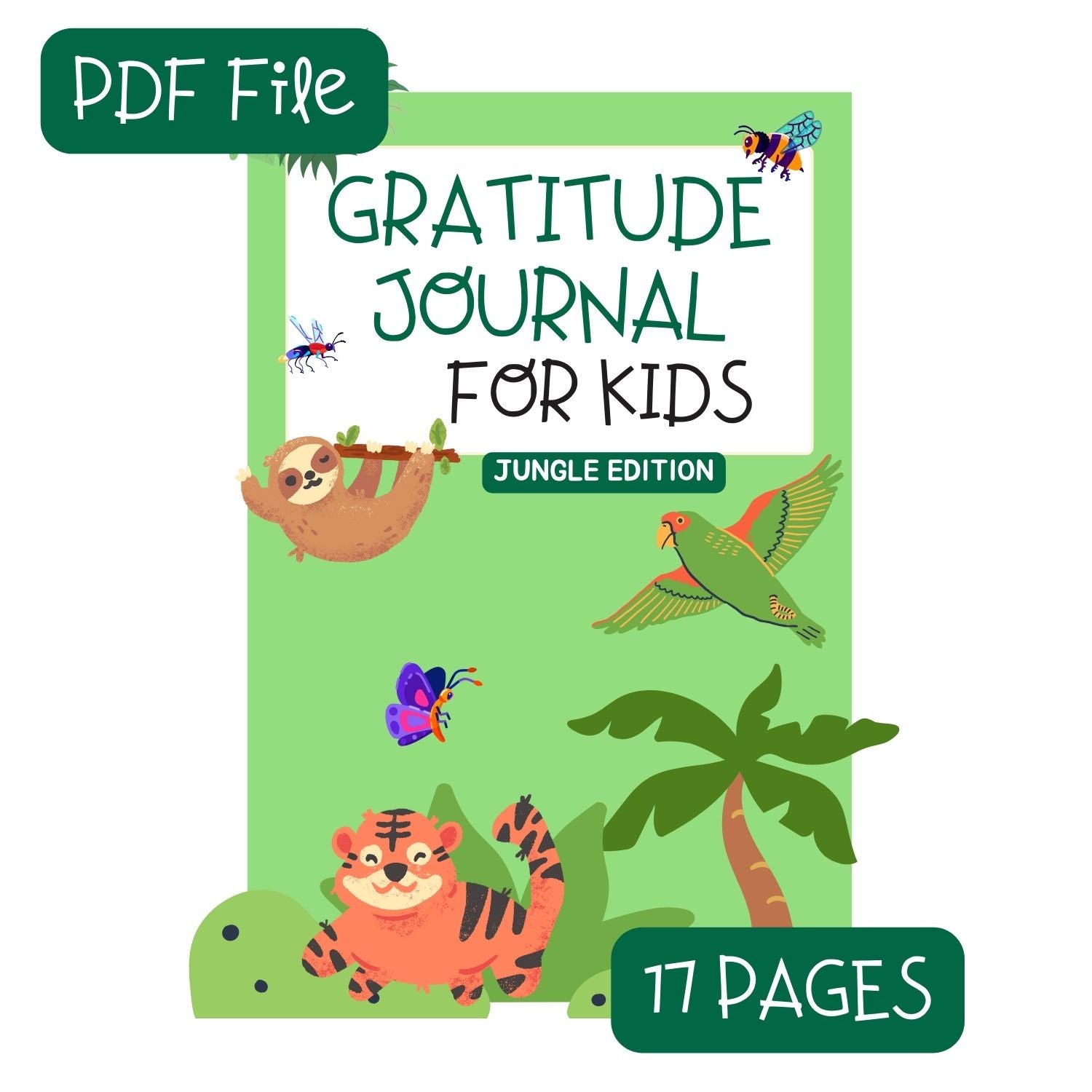Kids Gratitude Journal - Jungle Edition