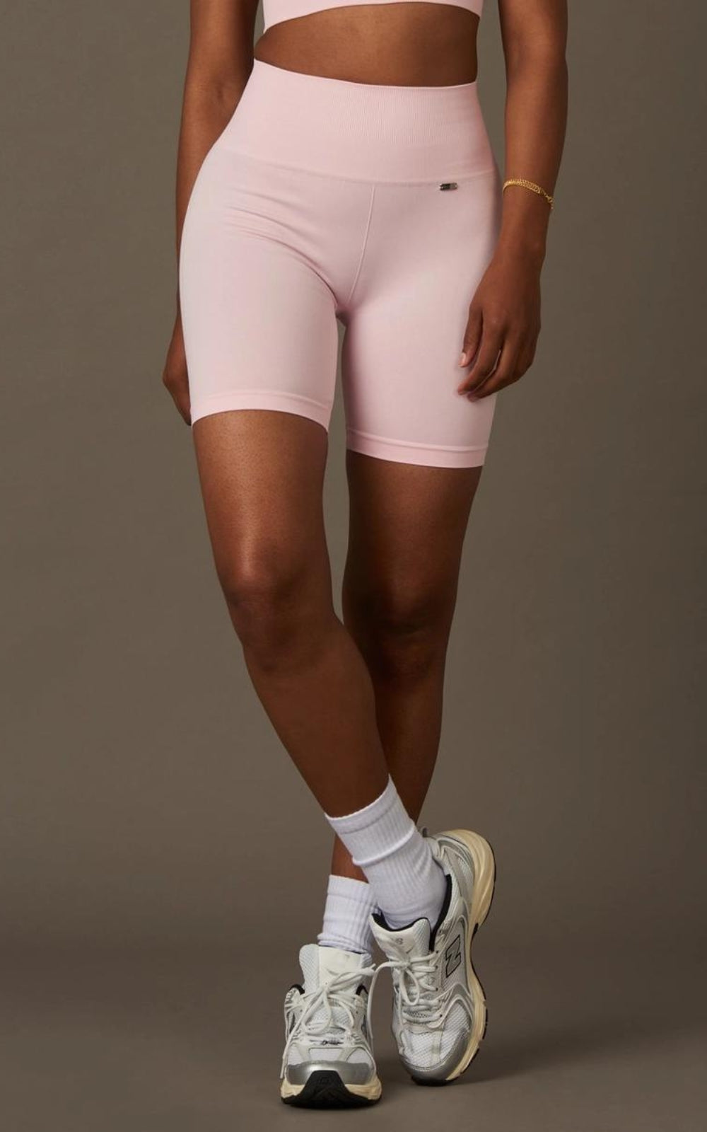 Seamless Comfort with Our Ice Pink High-Waisted Push-Up Shorts