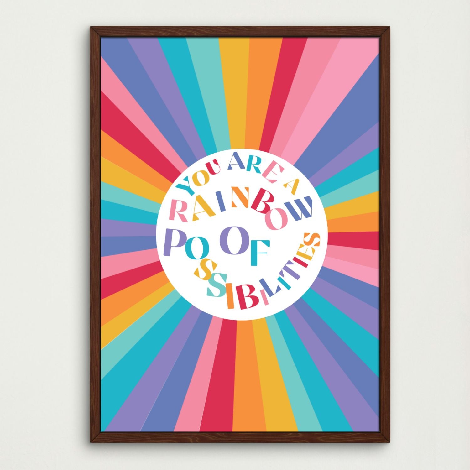 Rainbow Affirmation Art Print | Heartwarming Poster for Children