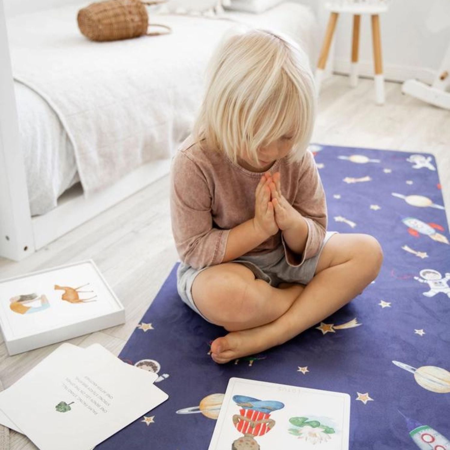 Space Printed Kids Yoga Mat | Eco-Friendly Printed Mat for Children