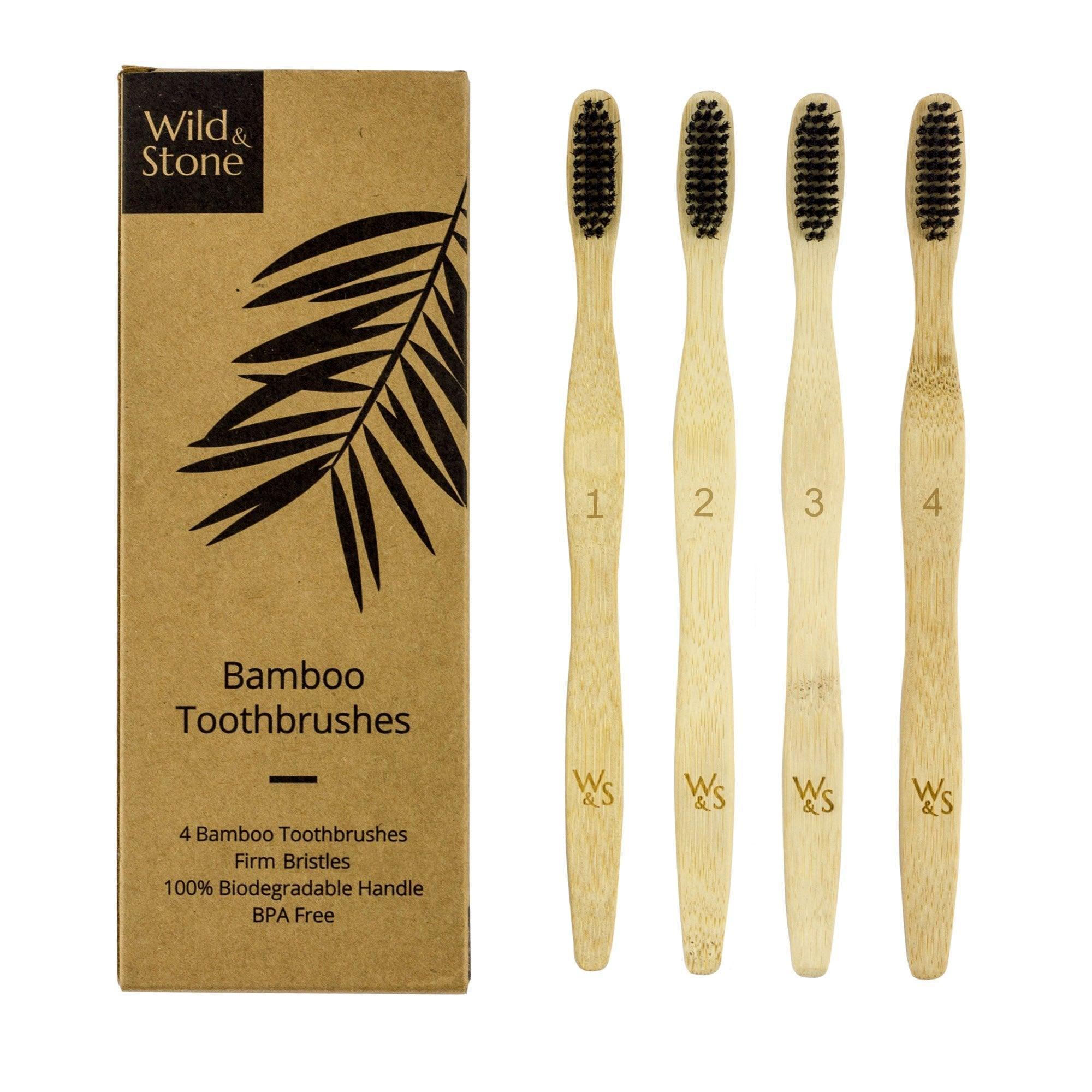 Adult Bamboo Toothbrush (FSC 100%) - 4 Pack - THE SUS&TAIN STORE