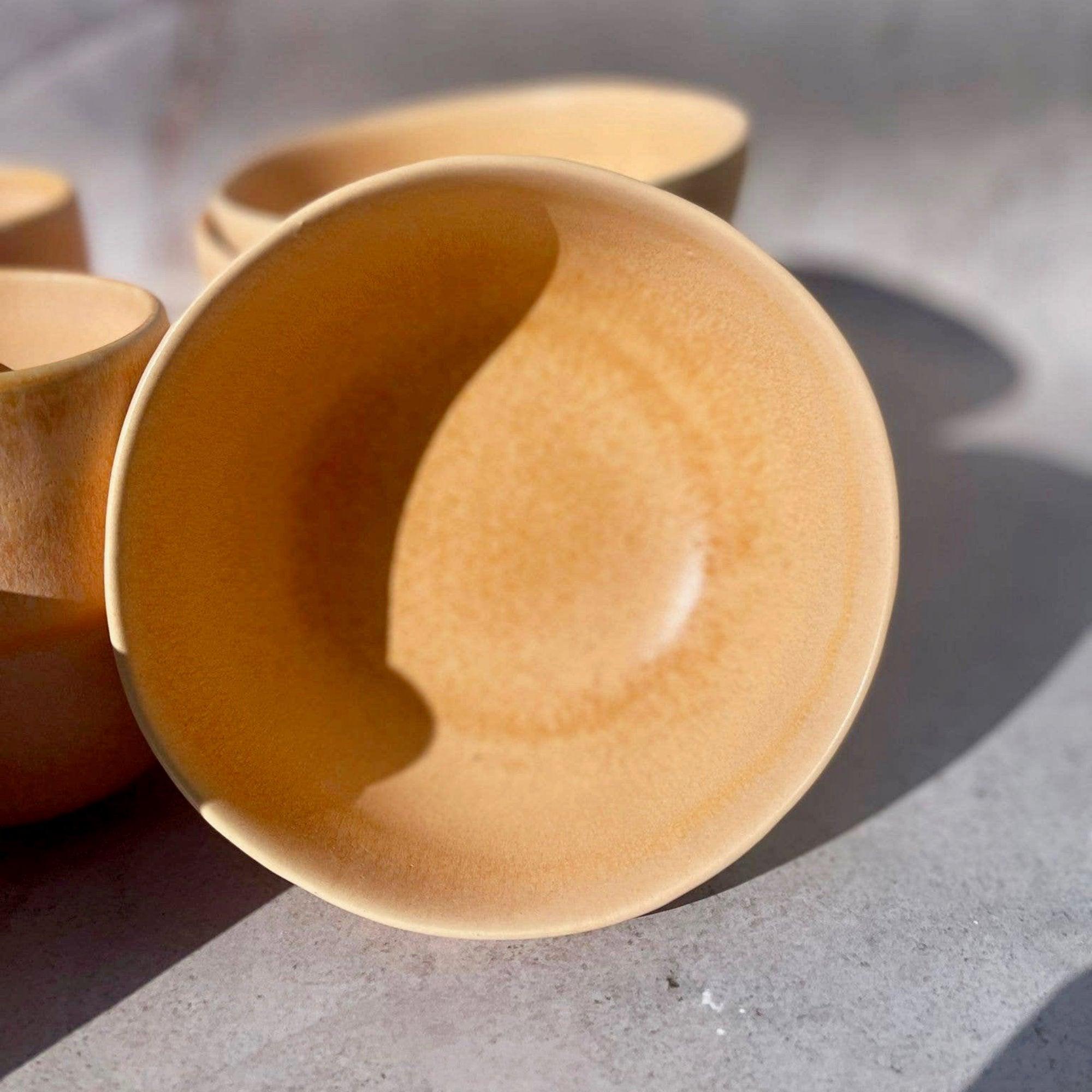 Apricot Orange Handmade Stoneware Bowl - THE SUS&TAIN STORE