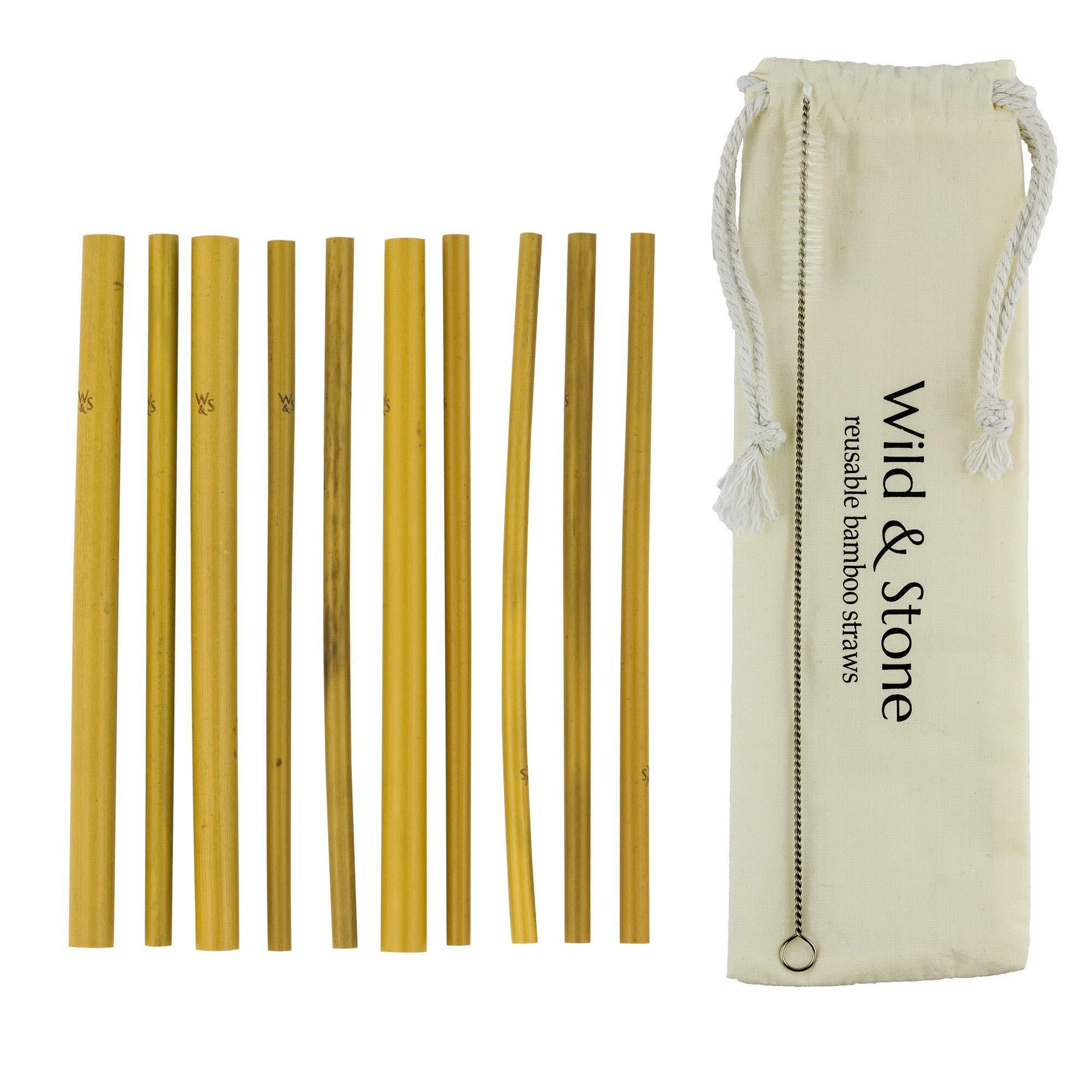 Bamboo Reusable Drinking Straws - 10 Pack - THE SUS&TAIN STORE