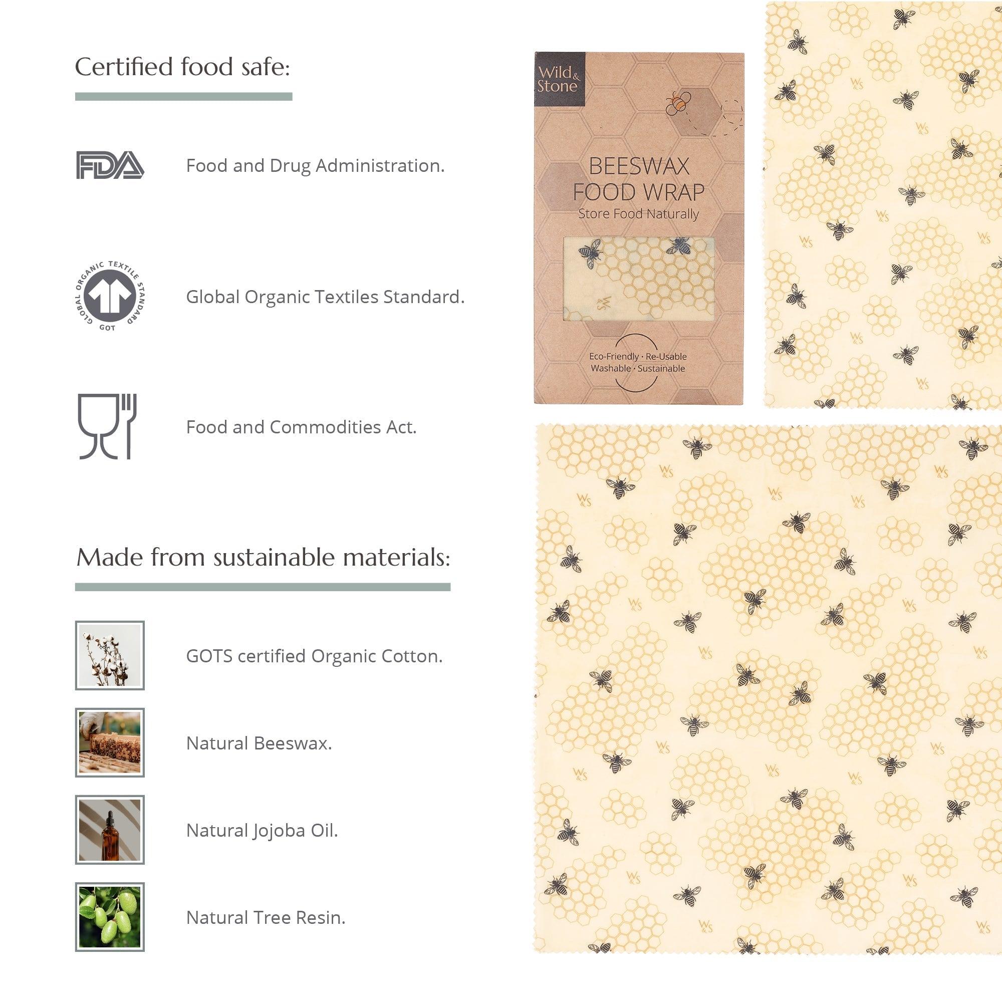Beeswax Food Wraps - 3 Pack - THE SUS&TAIN STORE