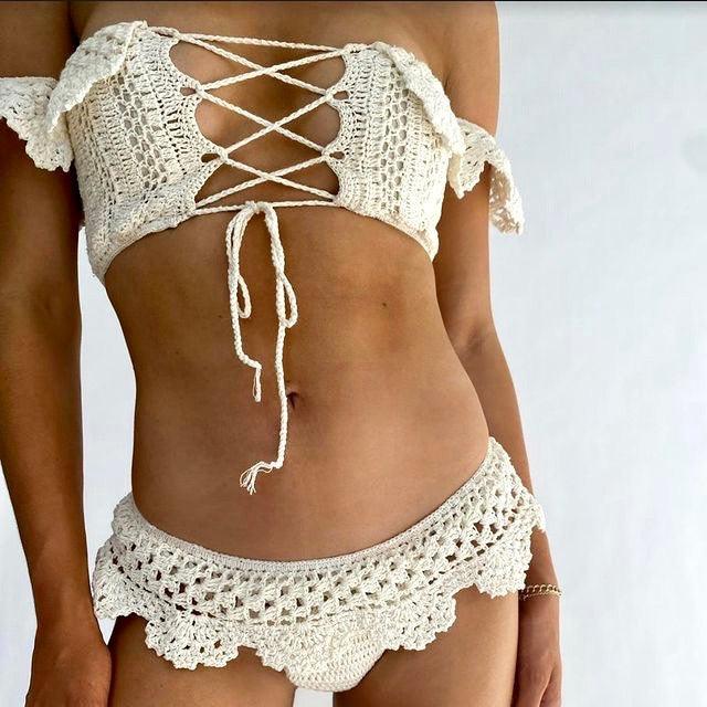 Bora Bora White Bikini Crochet Top - THE SUS&TAIN STORE