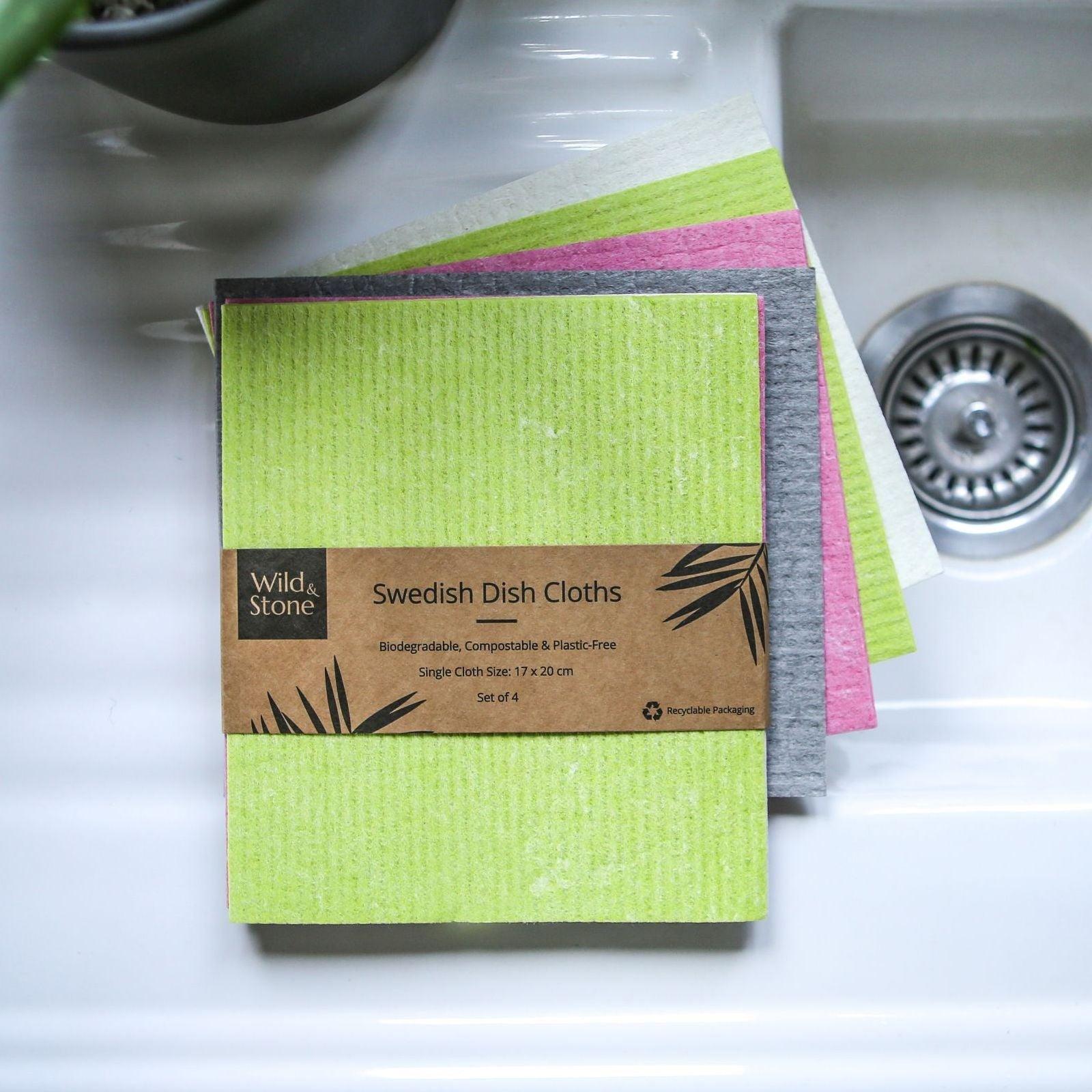 Compostable Swedish Dish Cloths - Set of 4 - THE SUS&TAIN STORE