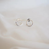 Tiny Dimpled Circle Earrings - Sterling Silver - THE SUS&TAIN STORE