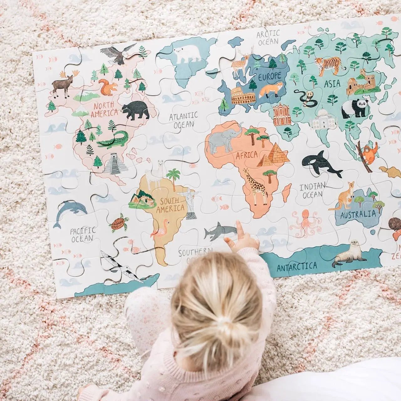World Map Floor Puzzle - A Fun Educational Mindfulness Toy For Kids