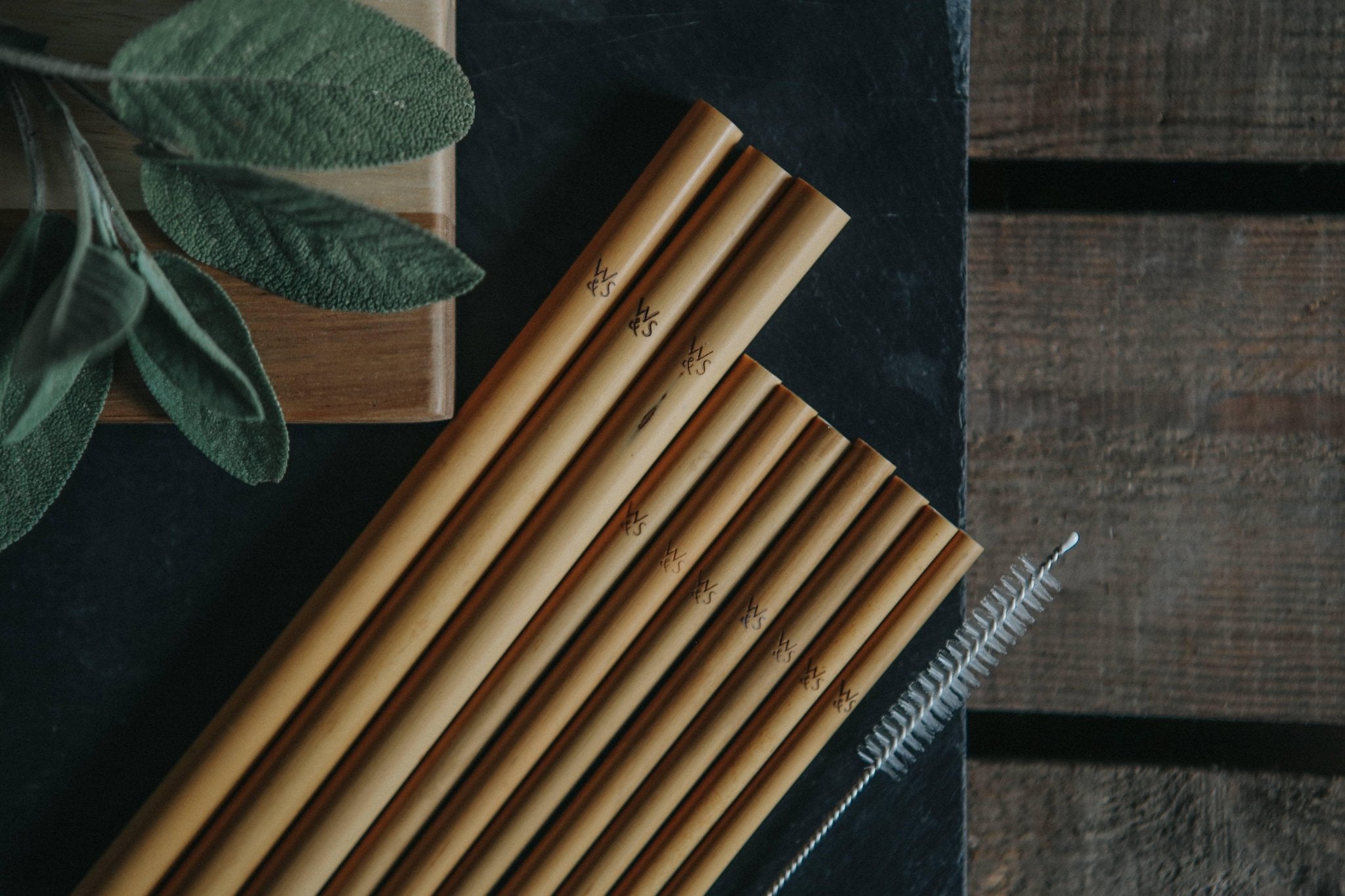 Bamboo Reusable Drinking Straws - 10 Pack - THE SUS&TAIN STORE