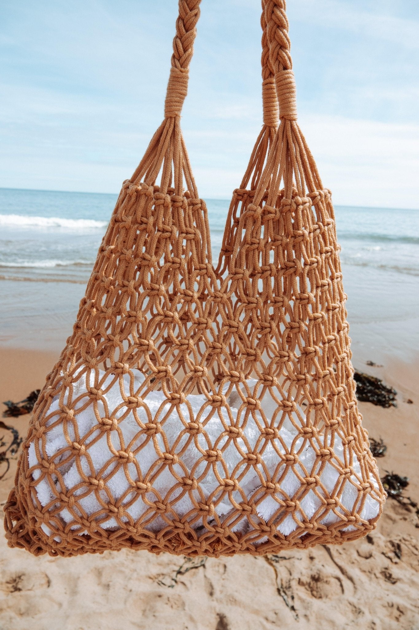 Macrame Tote Bag | Handmade | 100% Cotton Cord - THE SUS&TAIN STORE