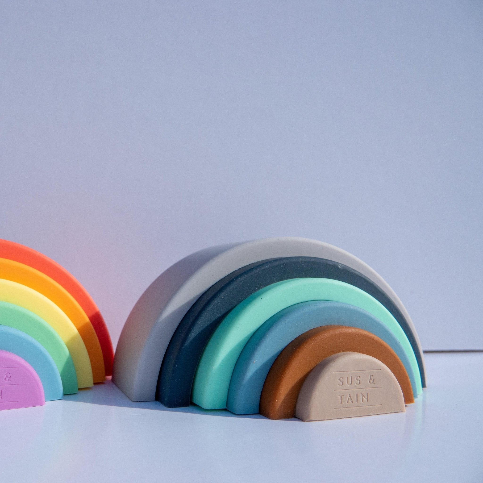 My First Rainbow Silicone Stacker Baby Toy | 6pcs - THE SUS&TAIN STORE