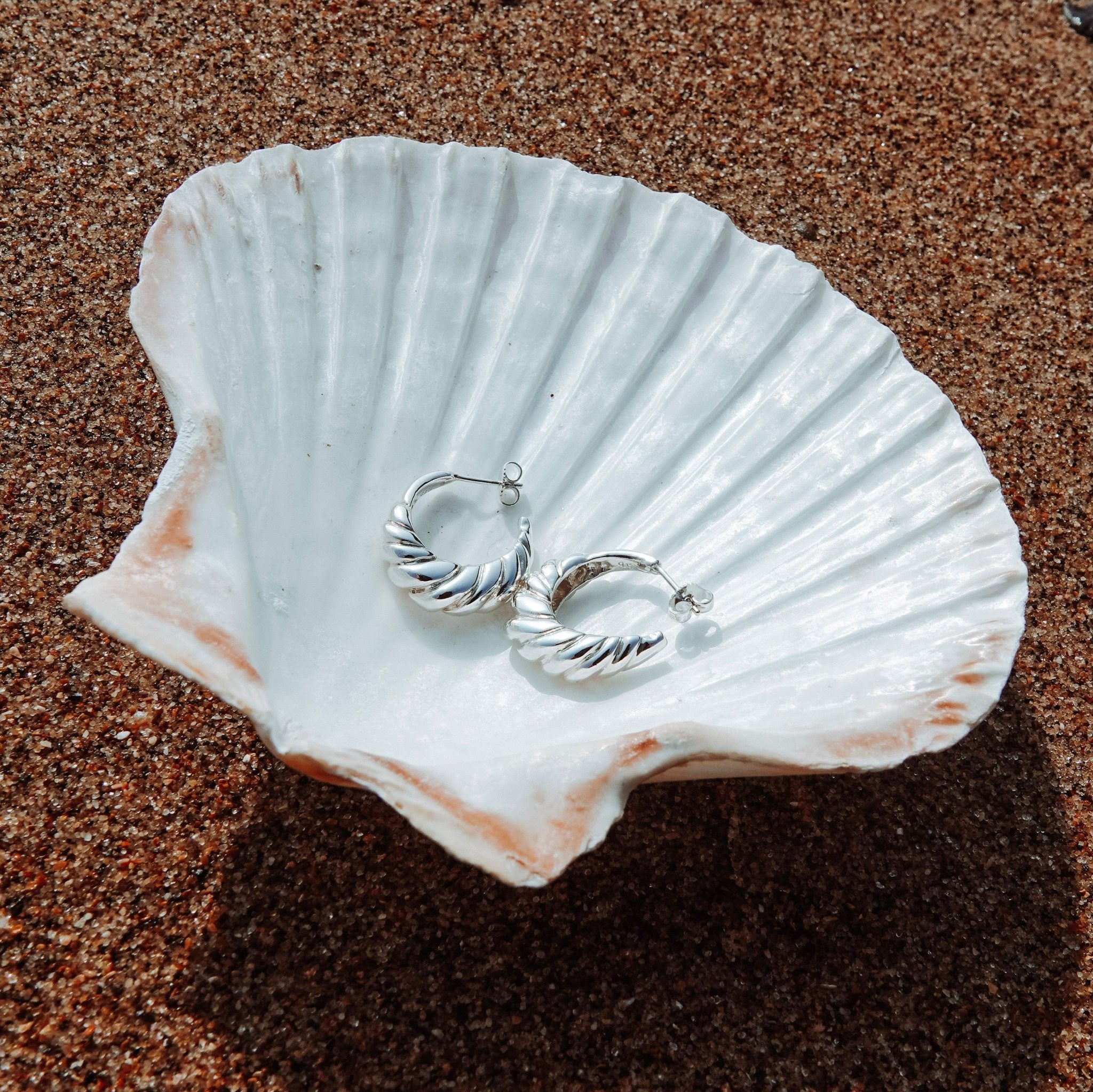 NAUTILUS SHELL HOOPS - RECYCLED SILVER - THE SUS&TAIN STORE